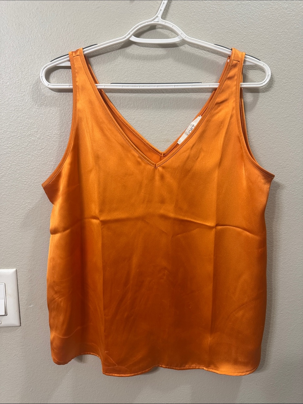 LOFT V-Neck Satin Camisole - Orange